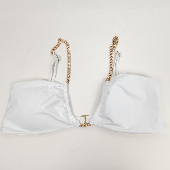 L*Space x Tessa Brooks Sammie Bikini Top White Size XL NWT - Picture 2 of 5